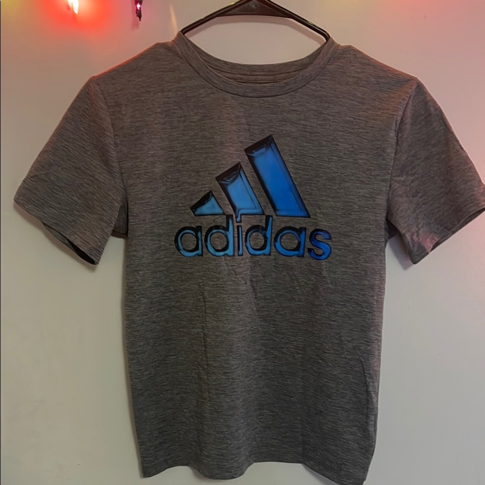 Adidas Kids Gray and Blue T-Shirt